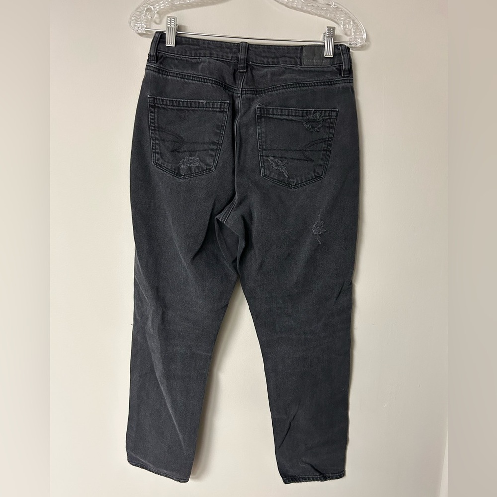 American Eagle Black Ripped Mom Jeans - Picture 2 of 4
